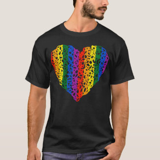 Regenboog Doodle Hart familie T-shirt