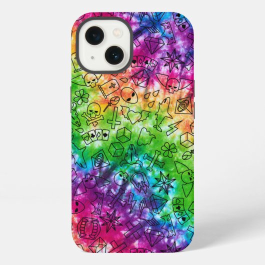 Regenboog Doodle iPhone Hoesje (Achterkant)