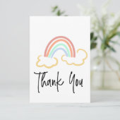 Regenboog Doodle Kunst Bedankt Script Kleurrijk Kaart (Staand voorkant)