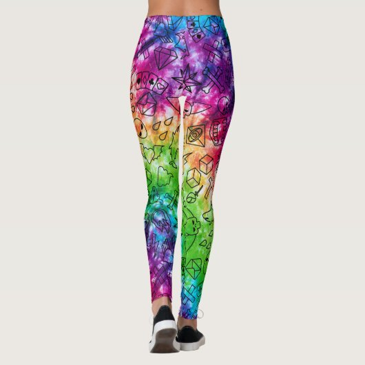 Regenboog Doodle Leggings (Achterkant)