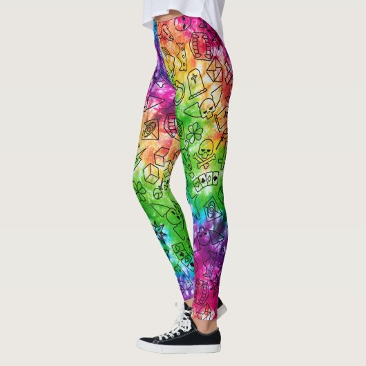 Regenboog Doodle Leggings (Links)