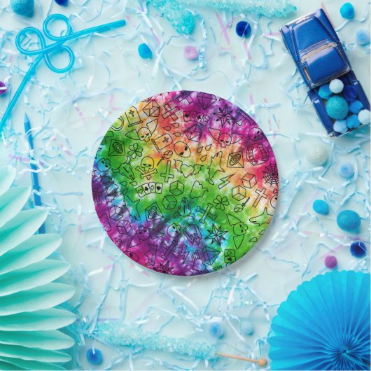 Regenboog Doodle Papieren Bordje (Feest)