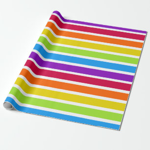 Regenboog, doorgesneden, helder horizontaal cadeaupapier