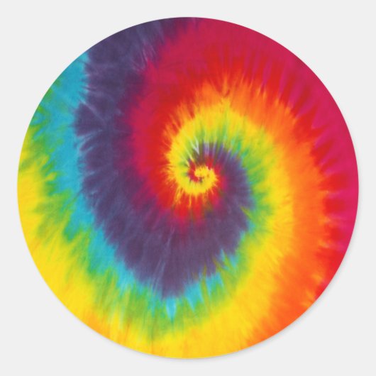 Regenboog Draai Dyedroef Groovy Kleurrijk Ronde Sticker (Voorkant)
