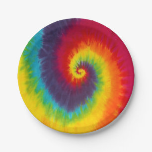 Regenboog Draai Dyedroppie Cool Kleurrijk Papieren Bordje
