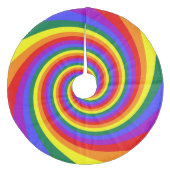 Regenboog Draai Patroon Fleece Kerstboom Rok (Voorkant)