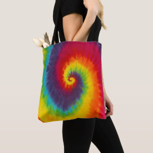 Regenboog Draai Verven Groovy Kleurrijk Tote Bag