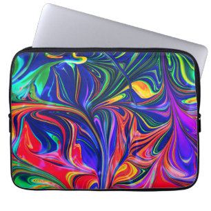 Regenboog Draaiende Trippy Glow Stick Laptop Sleeve