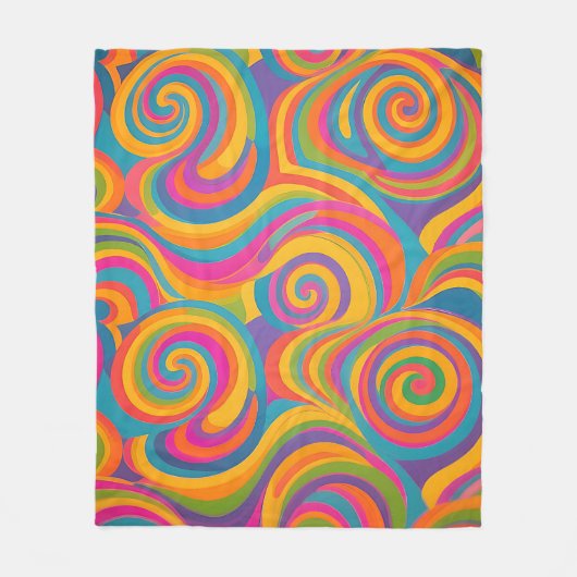 Regenboog Draaiing Abstracte Levendige Energie Fleece Deken (Voorkant)