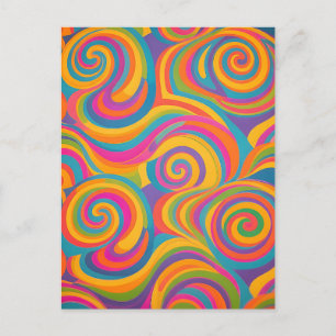 Regenboog Draaikolk Abstracte Levendige Energie Briefkaart