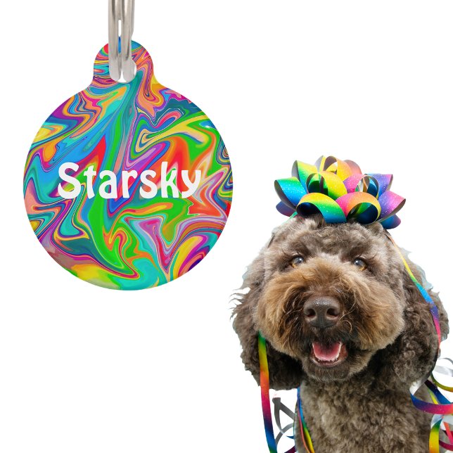 Regenboog Draaikolk  Huisdierpenning (Creator heeft geüpload)