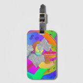 Regenboog Draaikolk Met Bladeren Bagagelabel (Voorkant (verticaal))