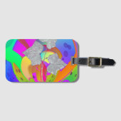 Regenboog Draaikolk Met Bladeren Bagagelabel (Voorkant (horizontaal))