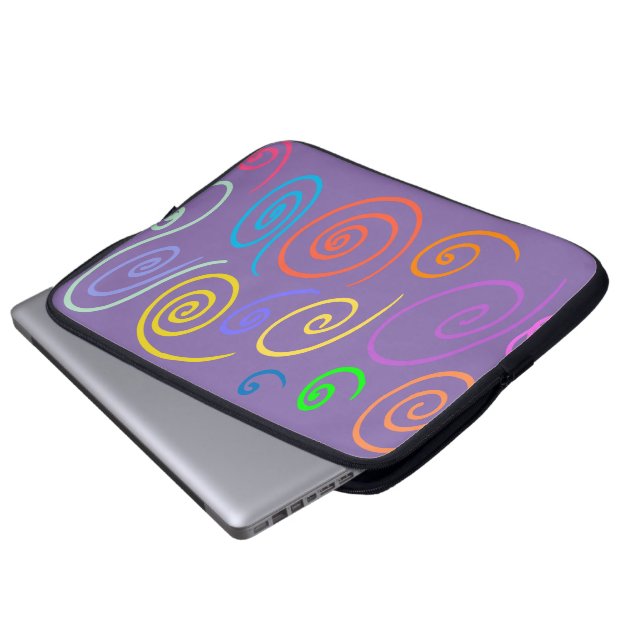 Regenboog Draaikolken Laptop Hoes (Voorkant onderkant)