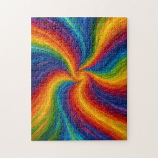 Regenboog Draaikolken Textuur Schilderen Legpuzzel (Verticaal)