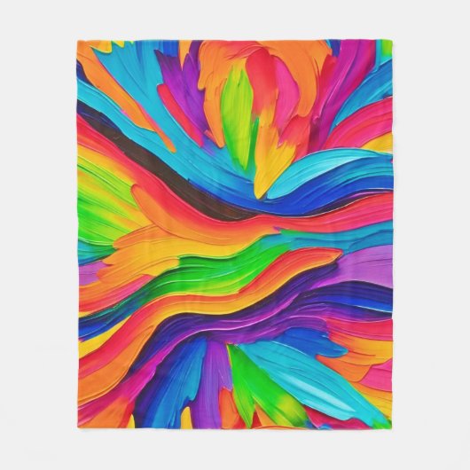 Regenboog Draaikunstschilderij Fleece Deken (Voorkant)