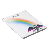 Regenboog Draak Gepersonaliseerde Naam Notitieblok (Schuin)