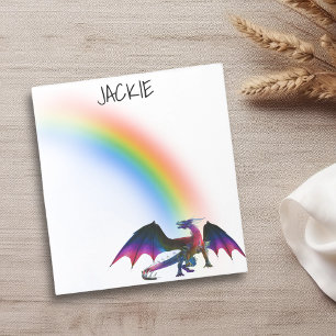 Regenboog Draak Gepersonaliseerde Naam Notitieblok