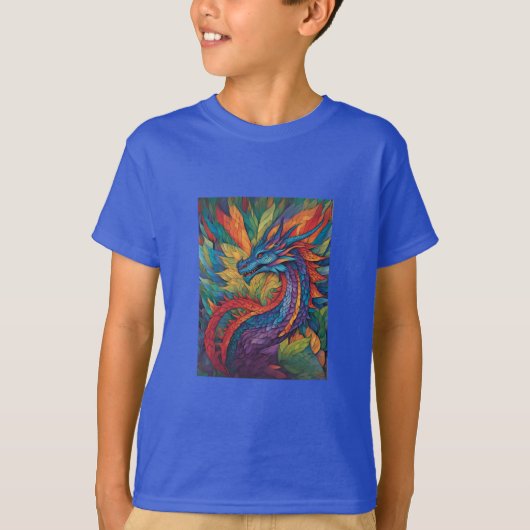 Regenboog Dragon Adventure Kinderen grafisch T-shi T-shirt (Voorkant)
