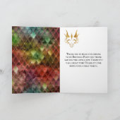 Regenboog Draken Schubben Goud Nep Glitter Verjaar Bedankkaart (Binnen)