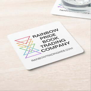 Regenboog Driehoek Bedrijf Gay Pride Logo Kartonnen Onderzetters