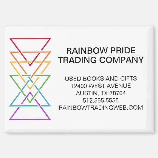 Regenboog Driehoek Bedrijf Gay Pride Logo Magneet (Voorkant)