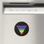 Regenboog driehoek magneet - zwarte achtergrond (Insitu (Vaatwasser))