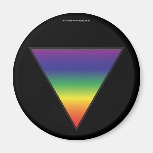 Regenboog driehoek magneet - zwarte achtergrond (Voorkant)