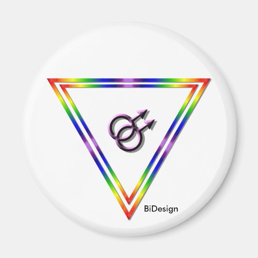 Regenboog Driehoek Man/Man Magneet (Voorkant)