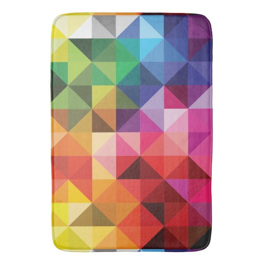 Regenboog Driehoeken Geometrisch Modern Badmat (Voorkant Verticaal)
