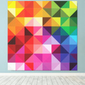 Regenboog Driehoeken Geometrisch Modern Canvas Afdruk (Insitu (Houten vloer))