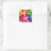 Regenboog Driehoeken Geometrisch Modern Vierkante Sticker (Tas)