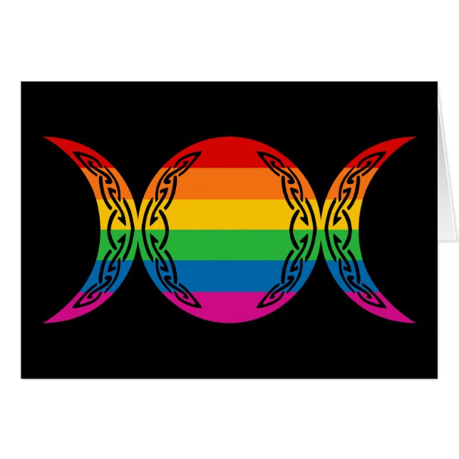 Regenboog Drievoudige Godin Symbool (Voorkant Horizontaal)