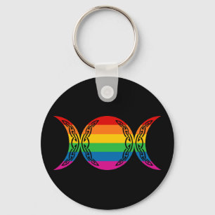 Regenboog Drievoudige Godin Symbool Sleutelhanger
