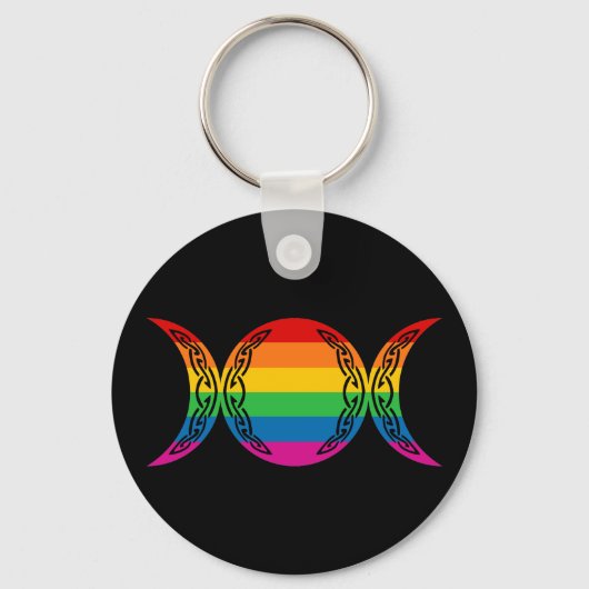 Regenboog Drievoudige Godin Symbool Sleutelhanger (Voorkant)