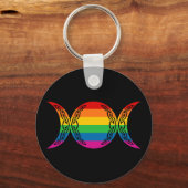 Regenboog Drievoudige Godin Symbool Sleutelhanger (Voorkant)