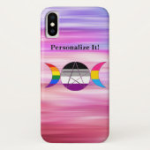  regenboog drievoudige maan godin pentakel Case-Mate iPhone case (Achterkant)