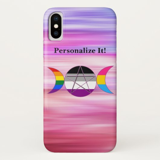  regenboog drievoudige maan godin pentakel Case-Mate iPhone case (Achterkant)