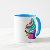 Regenboog Drip Cupcake Mok (Voorkant rechts)
