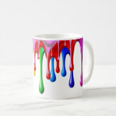 Regenboog Drip Splash Koffiemok (Voorkant rechts)