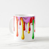 Regenboog Drip Splash Koffiemok (Voorkant links)