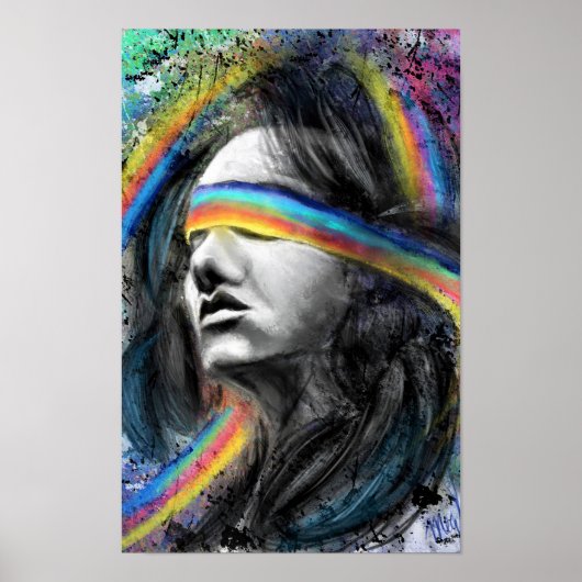 Regenboog Dromen Dame Poster (Voorkant)