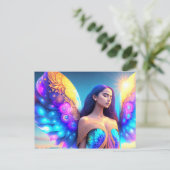 Regenboog Droom Engel Herinnering EIGEN KUNSTWERK Briefkaart (Staand voorkant)