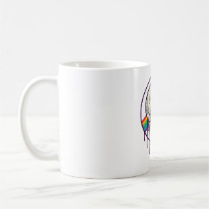 Regenboog druipende schedel vintage graveerontwerp koffiemok