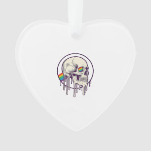 Regenboog druipende schedel vintage graveerontwerp ornament