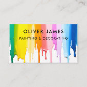 Regenboog druppelen verf schilderen en decoreren visitekaartje (Voorkant)