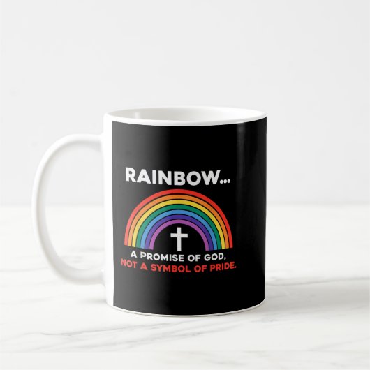 Regenboog een belofte van God geen symbool van tro Koffiemok (Links)