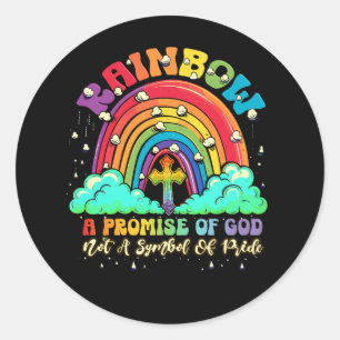 Regenboog een belofte van God niet een symbool van Ronde Sticker