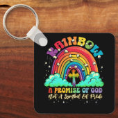 Regenboog een belofte van God niet een symbool van Sleutelhanger (Voorkant)