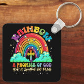 Regenboog een belofte van God niet een symbool van Sleutelhanger (Achterkant)